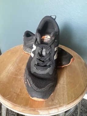 New Balance Kids Black and Orange Athletic Sneakers